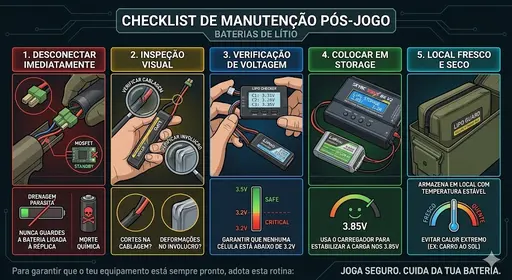 checklist manutenção pos jogo