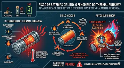 riscos baterias de litio