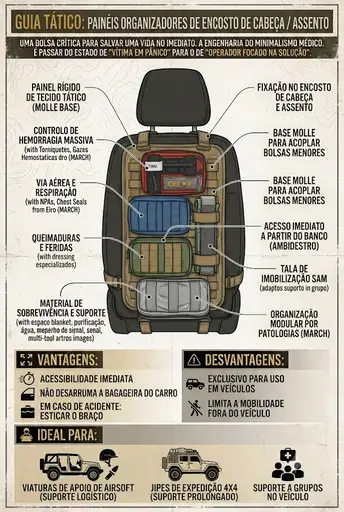 Painéis Organizadores de Encosto de Cabeça / Assento